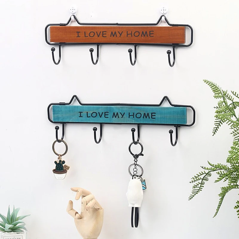 Wooden Hooks Clothes Hanger Nordic Wall Hanging Storage Rack Hat Coat