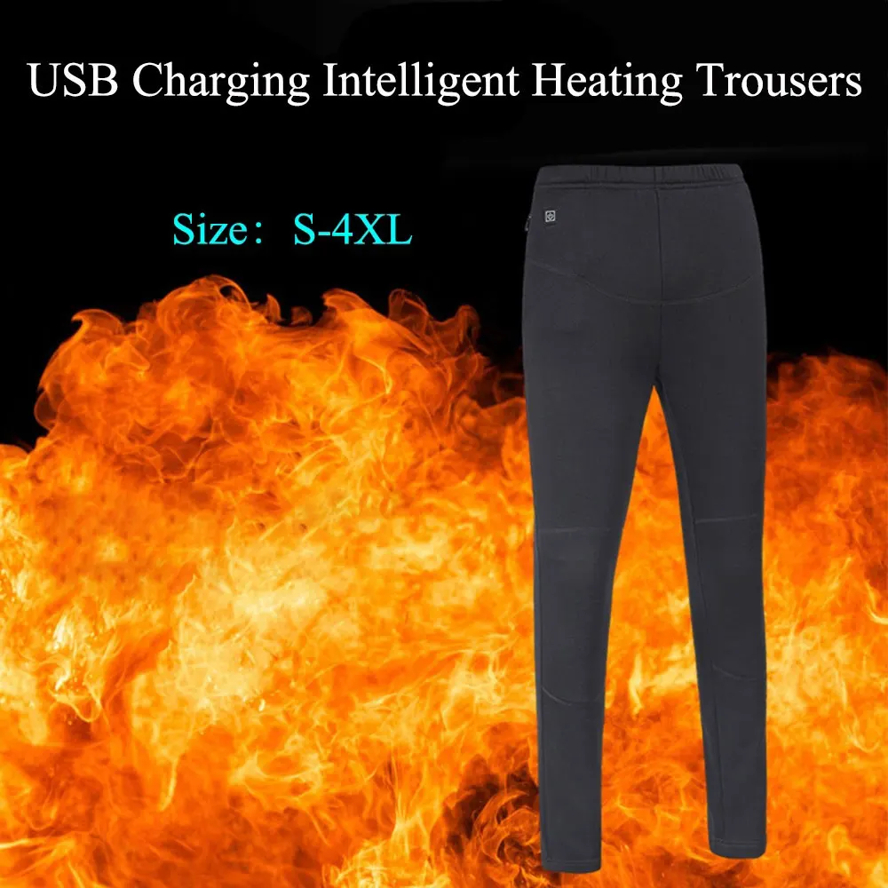 Electric Heating Pants Electric Trousers Winter Physiotherapy Black Cotton Hot Compress Body Warmer Trousers Heating USB Warm