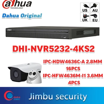 

Dahua NVR Kit system NVR5232-4KS2 32CH & 16pcs IPC-HDW4636C-A 16PCS 6MP IP camera & 4pcs IPC-HFW4636M-I1 4PCS 6MP cctv camera