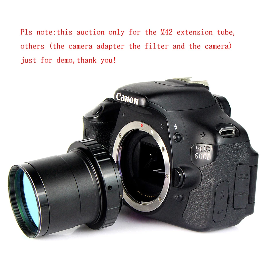 Adaptateur Télescope 2" Vers T2 M42 - Pour Appareil Photo, Alliage Aluminium, Noir