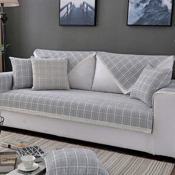 

Non-slip Woven Cotton Sofa Cover Silicone Pet Dog Kids Mat Protector Couch Cover l 1/2/3/4-seater Armchair Cover for Living Room