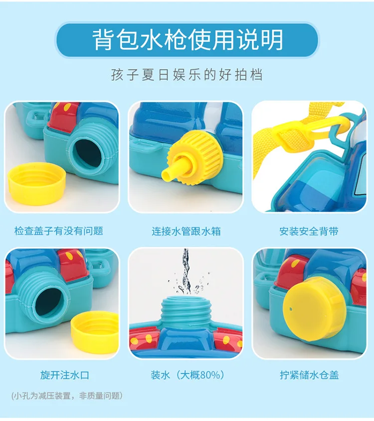 Детская игрушка для игры с водным рюкзаком, водяной пистолет, игрушки для супермаркета,, пляжный рюкзак для мальчиков, рюкзак для рафтинга