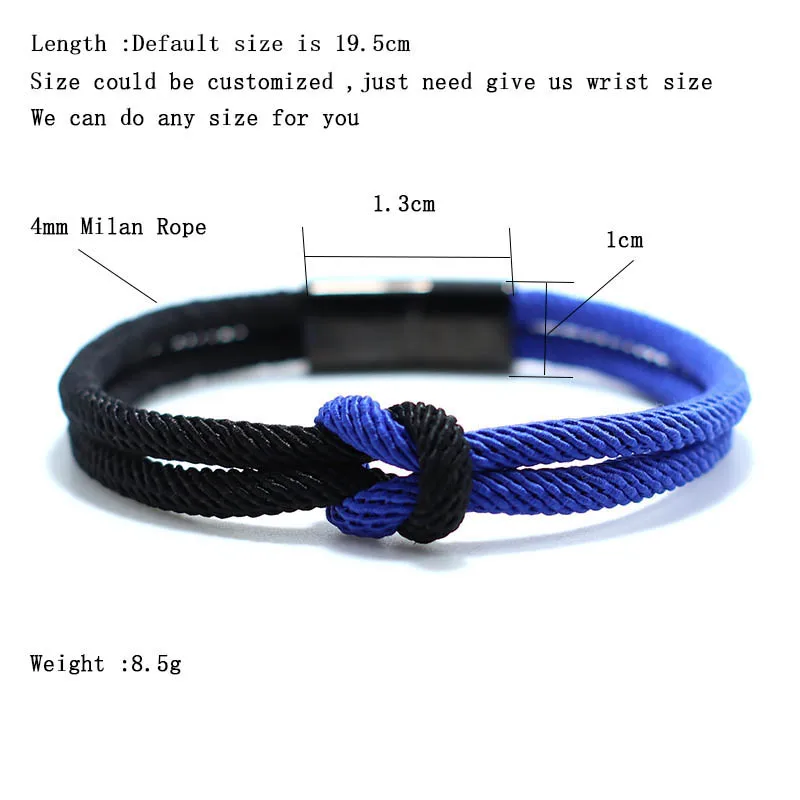 Stainless Steel Men Rope Bracelet Concentric Knot
