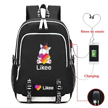 

USB Charging Likee Backpack LIKEE Bag Students 3D Printed Zipper Boys Girls School Bags Teenagers Laptop Bookbag Back to School