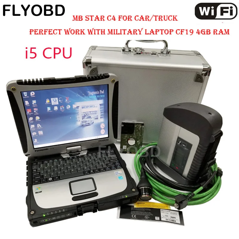 A+++ Качество MB Star C4 SD Подключение с программным обеспечением,09 V SSD ноутбук CF19 PC работа для диагностики ЗВЕЗДЫ c4 диагностический инструмент полный комплект