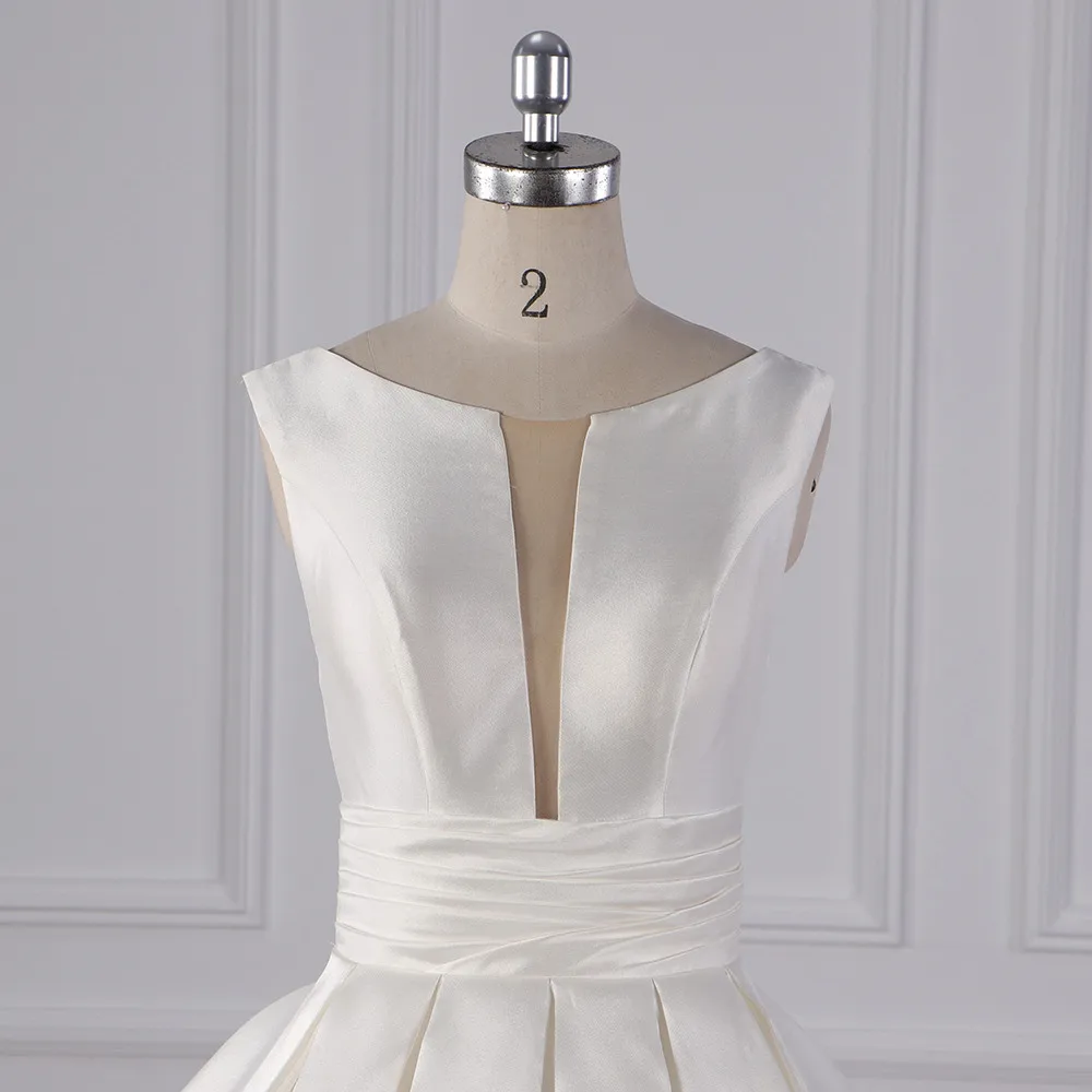 Реальное изображение Wellbirth Vestido de novia ТРАПЕЦИЕВИДНОЕ свадебное платье трапециевидной формы со шнуровкой спина подвенечное платье js008