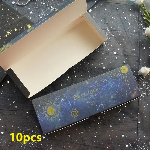 10pcs box 23*5*7,5 см голубое небо Луна Звезда пожелание 10 шт. печенье Макарон Подарочная коробка для шоколада декоративные шары вечерние подарочный пакет - Цвет: 10pcs box