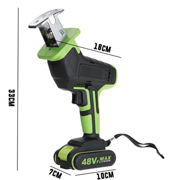 

48V Cordless Logging Chainsaw With 4 Saw Blades Electric Wood Metal Reciprocating Saws Electric Chainsaw With Two Battery