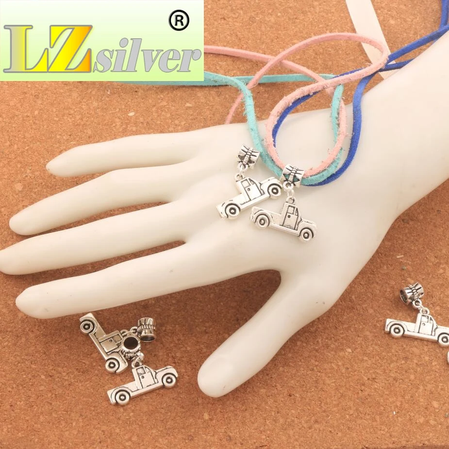 Transport Trucks Metal Big Hole Beads 26.1x25.5mm 85PCS zinc alloy Dangle Fit European Charm Bracelets Jewelry DIY B497
