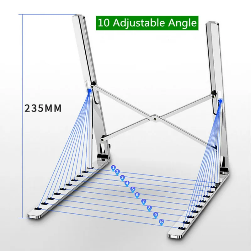 Suporte do Portátil para Macbook Dobrável de Alumínio Suporte de Mesa Portátil Estilo Ajustável Desktop Notebook Pro ar x - Imagem 2