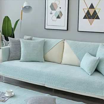 

Stripe Sofa Cover Printing Fine Solid Color Sofa Cushion Cotton Non Slip Wear Resistant Dirty Living Room Combination Sofa Cushi