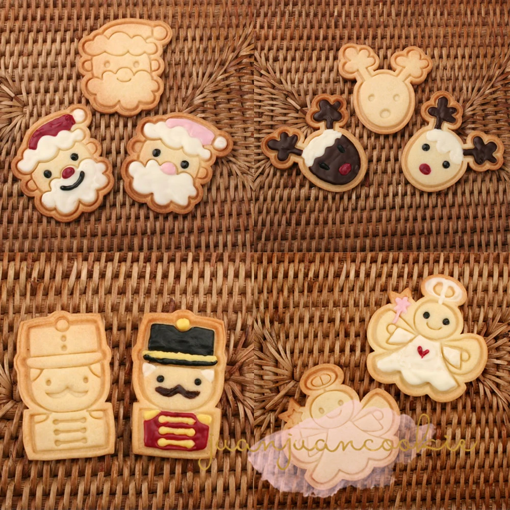 

1 шт. форма для печенья в виде Санты, солдата, лося, ангела, режущая форма, Рождественская форма, подарок «сделай сам», праздничное украшение, BakingTools