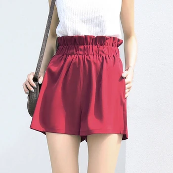 

Women Shorts Casual Summer Wide Leg Shorts harajuku Girls Short Loose Elastic Waist Red Shorts Beach Correndo Short Pants S-3XL