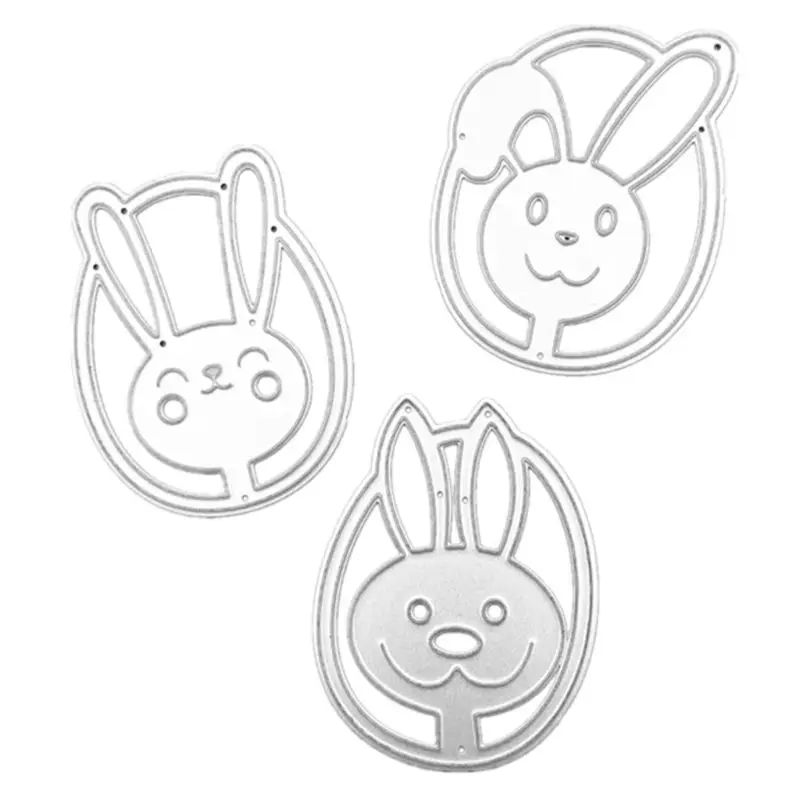 3 Pcs Easter Rabbits Metal Cutting Dies Stencil Scrapbooking DIY Album Stamp Paper Card Embossing Decor Craft New for 2020 | Дом и сад