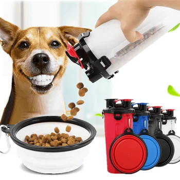 

Dual-use Silicone Dog Bowl For Cat Food Treats Feeder Water Cup Portable Go Out Dog Bowl For Animals Travel Accessories Supplies