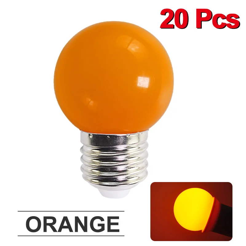 Светодиодная лампа E27 Светодиодная лампа Bomlillas AC 220V 3W красочные Глобус лампада Led 2835 SMD led светильник вспышки светильник 3 Вт G45 светодиодный Домашний Светильник ing 20 штук - Испускаемый цвет: Orange