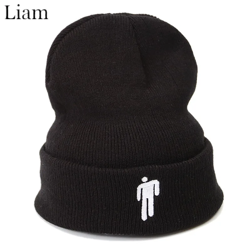 Billie Eilish Beanie Женский вязаный однотонный Мужская зимняя шапка в стиле хип хоп синий зеленый Skullies Czapka Zimowa корейский стиль Кепка