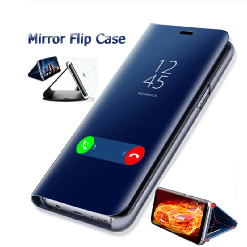 Умный зеркальный флип чехол для Huawei P30 P20 P10 Lite Pro Honor 10 20 9 9X V20 8X 8A 8C Y5 Y6 Y7 Y9 Prime