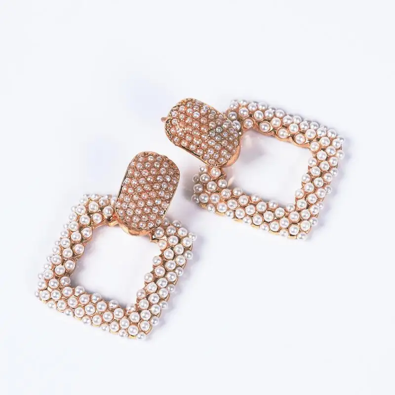 New Statement Earrings Women Geometric Square Female Wedding Bridal Party Evening Hanging | Украшения и аксессуары