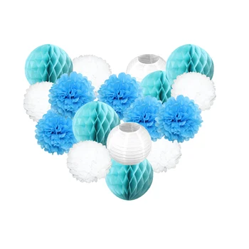 

17pcs/set Color mixing Tissue Paper Lantern/Pom Poms Flower/Honeycomb Flower Ball Birthday Baby Shower Party Wedding Decoration