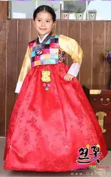 Южная Корея импортная Девочка День рождения ханбок/Высококачественная сатиновая матка ребенок ханбок