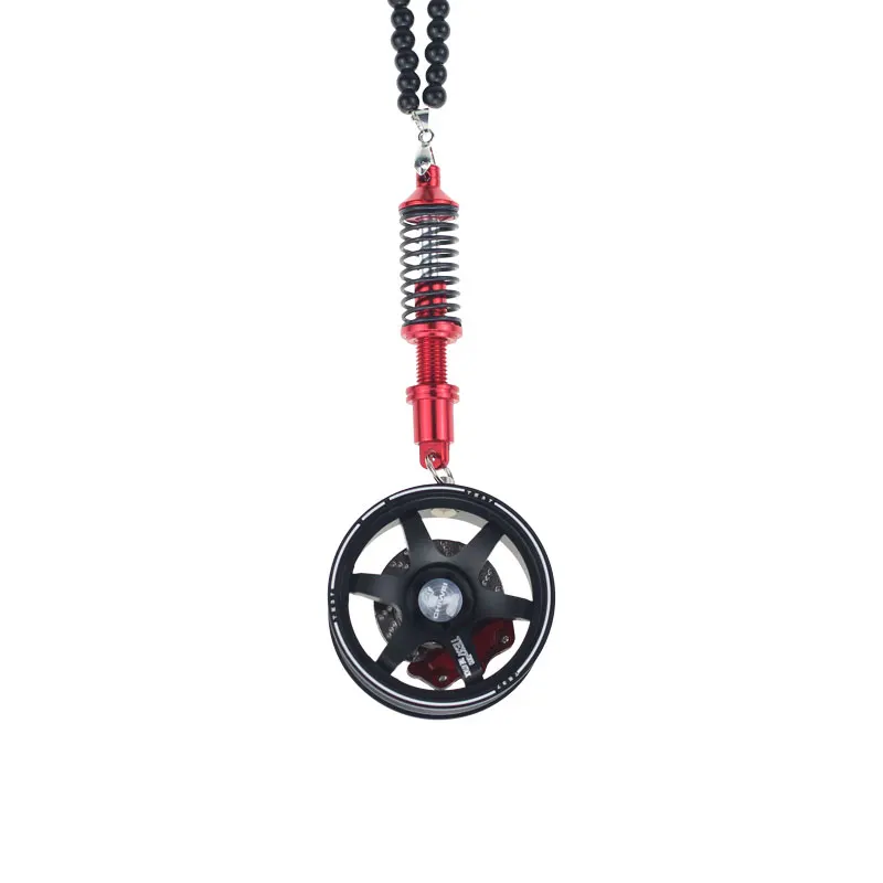 

Car Hanging Mirror TE37 Rim Wheel Tuning Accessorie Shock Absorbers Car Decor Pendant Keychain In Car Mirror Rearview Ornaments