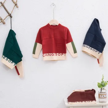 

Explosion-proof cotton children's clothing stitching color sweater children's clothing autumn models boys and girls baby sweater