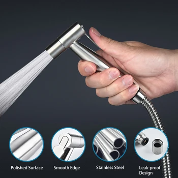 

Stainless Steel Bidet Sprayer Set Toilet Shower With Faucet Adapter Handheld No Leaking Durable Handheld Sprayer Easy Install