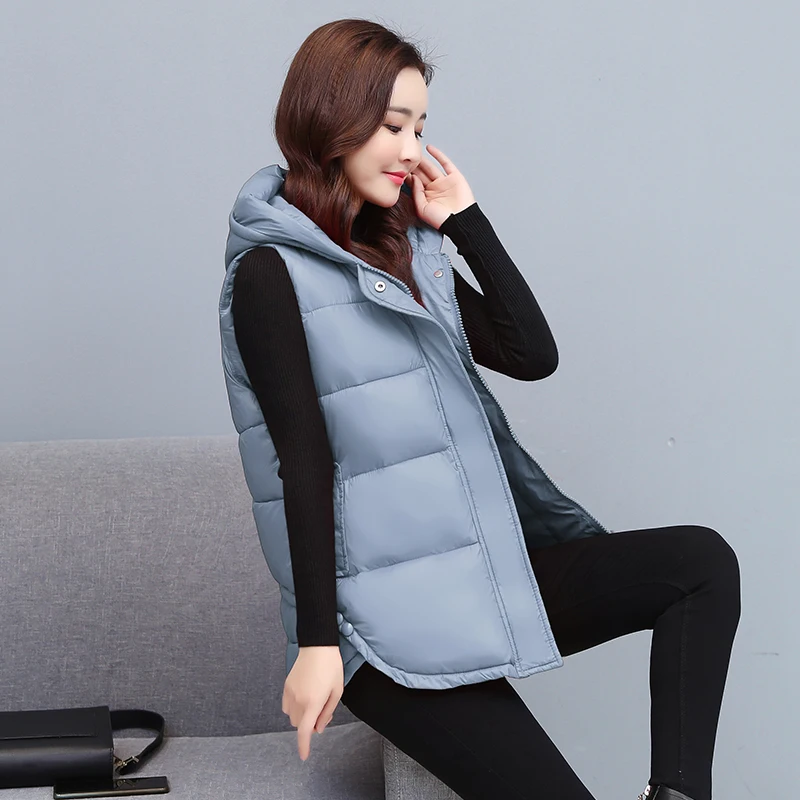 Inverno feminino colete com zíper casacos com