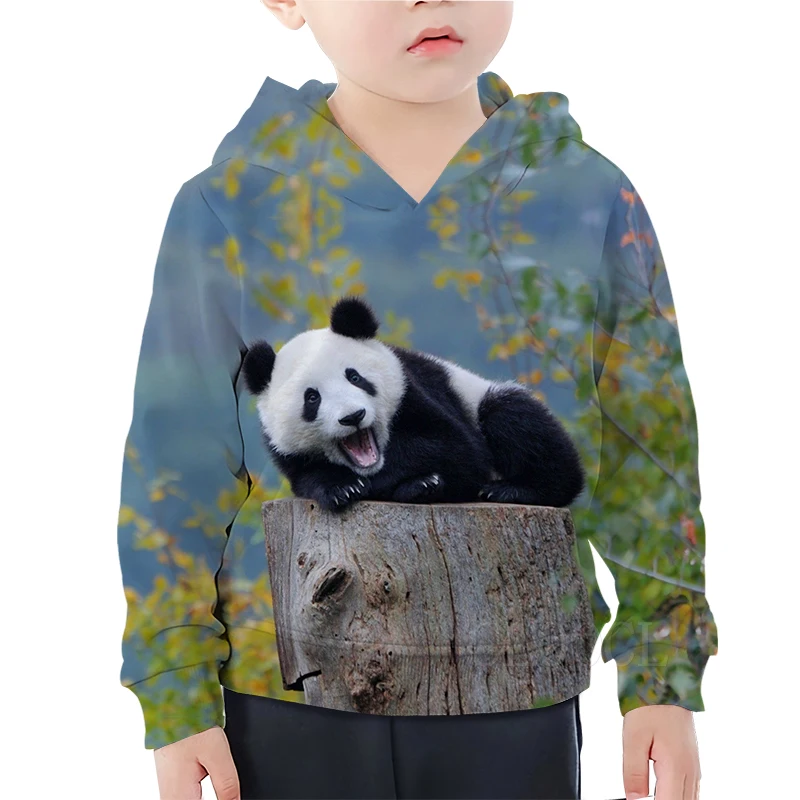 children Hoodie 6 Милые детские толстовки с капюшоном с рисунком панды из аниме детская забавная Толстовка с принтом панды для девочек и мальчиков повседневная крутая модная уличная одежда - Цвет: children Hoodie 6