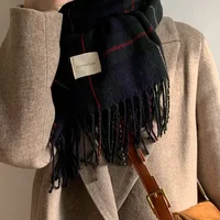 Plaid Long Scarf Winter Warm Cashmere Women Pashmina Foulard Bandana Scarves Female Luxury Hijab Tassel Shawl Wraps 2023 Pareo 2