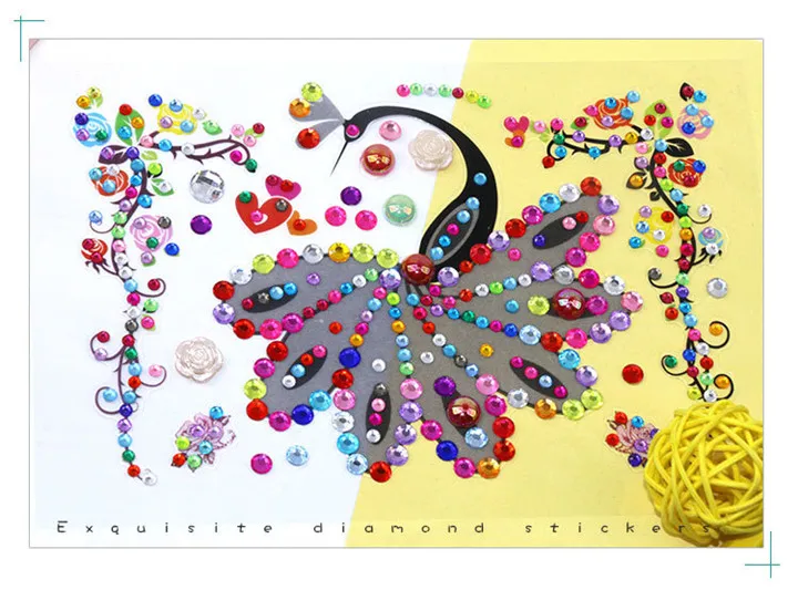 7  Acrylic Creative Stickers Women Fashion Jewelry Mobile Phone Shell Drill Diy Stickers DIY Handbook Diary Pearl Crystal Sticker