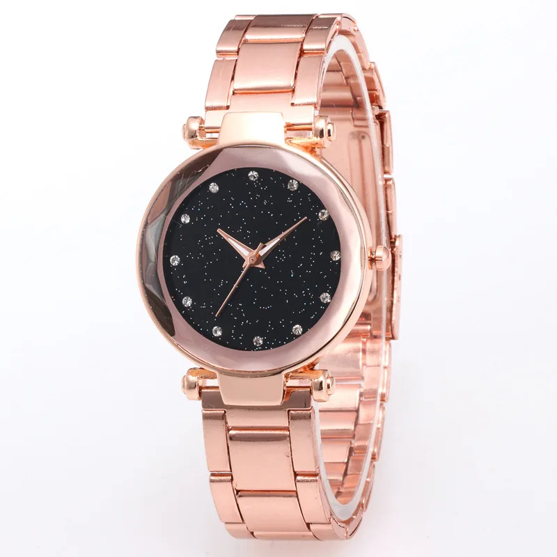 

Watch Female 12 Diamond Star Surface Steel Belt Casual Quartz Female Watch Alloy Watch Luxury Watch Women