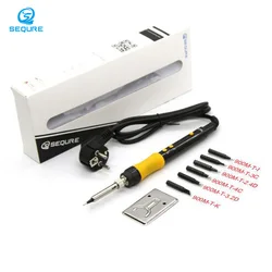 SEQURE – Kit de fer à souder professionnel avec 7 pointes, 60W, SQ A110, avec température réglable, avec écran LCD 