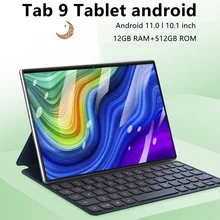 Tablette PC Tab 9 de 10 pouces, avec 12 go de RAM et 512 go de ROM, système de jeu android 11.0, processeur 10 core, double sim