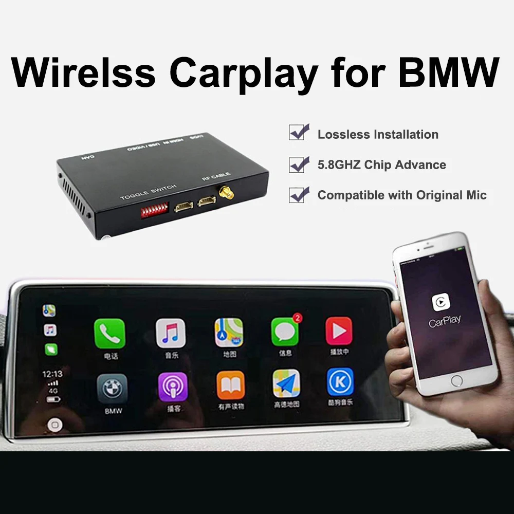 Беспроводной модуль кодировщика CarPlay комплект для BMW CIC 1 3 5 6 7 серии E81 F60 E90 F07 Android