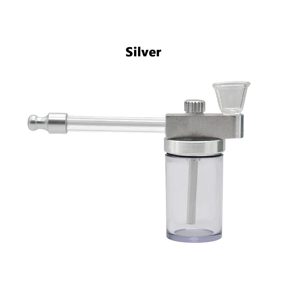 Новая акриловая популярная бутылка водопровод переносной мини-кальян табак для кальяна курительные трубки Металлический Трубчатый фильтр - Цвет: Silver