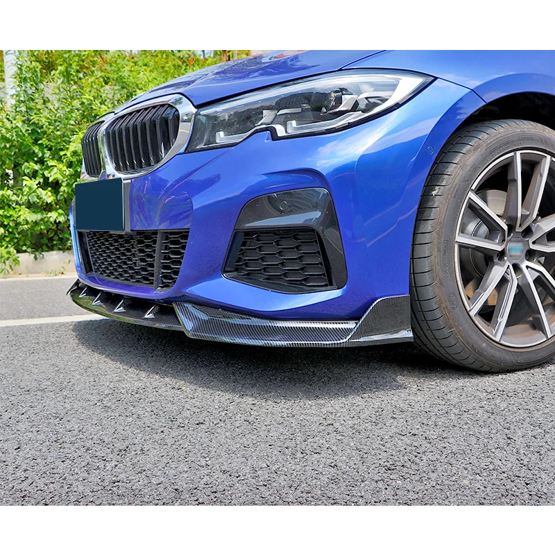 Передний бампер спойлер защитная пластина для губ комплект для тела углеродная поверхность Автомобильная Декоративная полоса подбородок Лопата для BMW 3 серии G20 G28