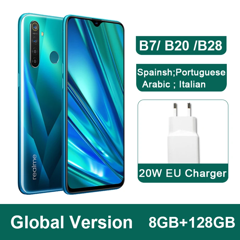 5Pro 8GB 128GB Green Realme 5 Pro 4GB 128GB Смартфон Snapdragon 712AIE Восьмиядерный 48MP четырехъядерный мобильный телефон 4035mAh VOOC 20W быстрое зарядное устройство - Цвет: 5Pro 8GB 128GB Green