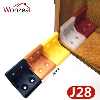 

20pcs/lot Wonzeal Plastic Thickened Corner Brackets Furniture 90 degree Angle Corner Code Cabinet Furniture Hardware
