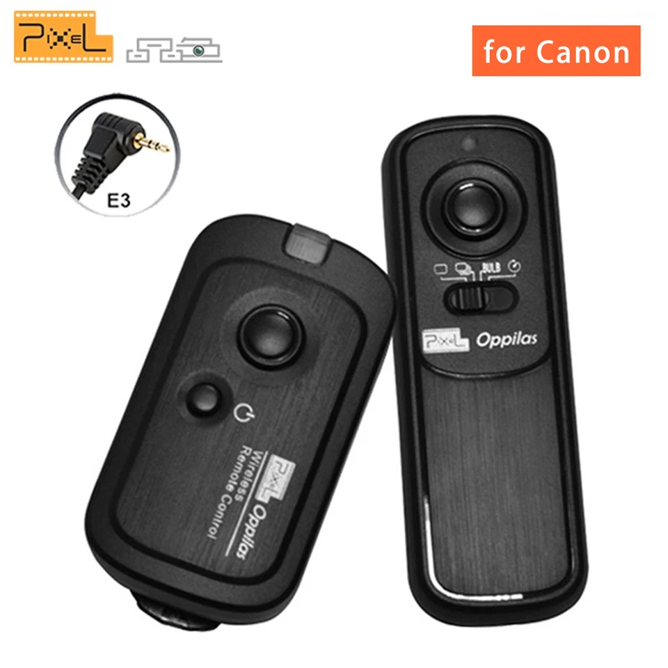 Pixel Draadloze Sluiter Afstandsbedieningen RW-E3 Compatibel met Canon EOS R RA R6 RP 90D 250D 200D 2000D 1200D Compatibel met Olympus EM1X EM1-III EM5 -III Compatibel met Fuji XT3 XT4 XT30 RS-60E3