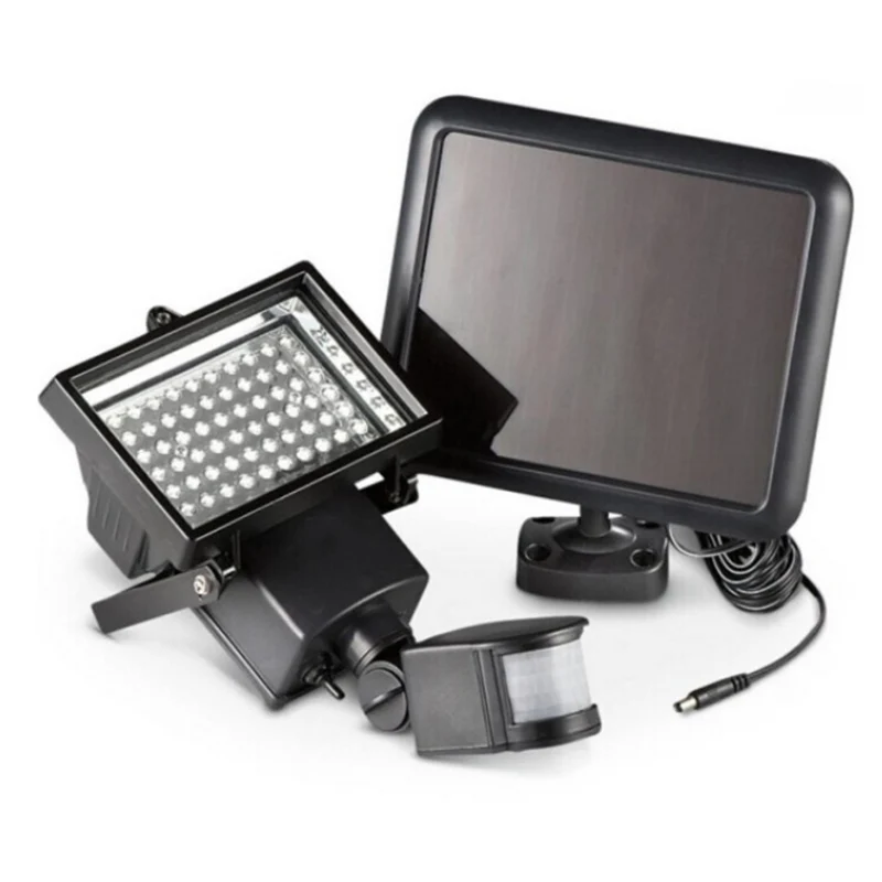

60 LED IP65 Rechargeable Solar powered spotlight Security Dusk Yard Lawn Outdoor Floodlight ABS wall Light Lighting fixtures