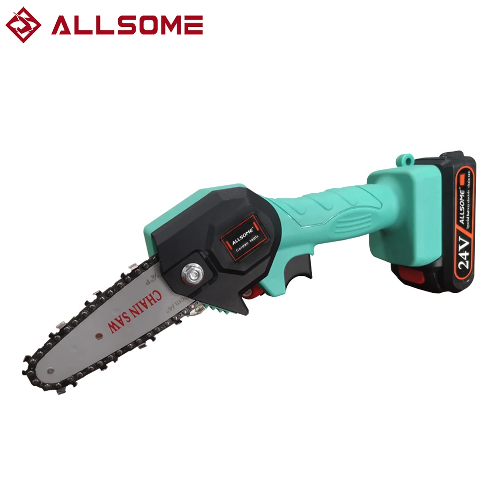 ALLSOME 24V 550W Rechargeable Mini Electric Chainsaw Handheld Wood Pruning Saw Kit