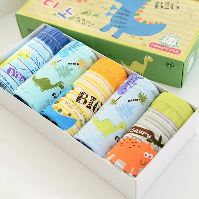 5 шт./лот, детское нижнее белье для мальчиков детские шорты с рисунками детские трусы-боксеры, трусы для мальчиков, нижнее белье для От 2 до 7 лет