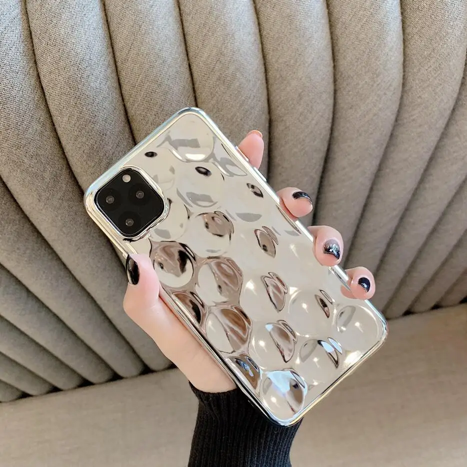 3D Dream Shell покрытие серебро золото фольга Чехол для телефона для iphone XS 11 Pro Max XR X 6 6S 7 8 Plus блестящая Мягкая силиконовая задняя крышка - Цвет: Silver C