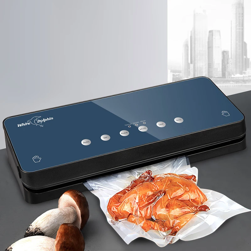 White Dolphin Electric Vacuum Sealer Machine 220V 110V Automatic  Household Best Vacuum Packing Machine with 10 pcs Food Saver B 110v 220v s 998p 100w electric vacuum desoldering double pump solder sucker desoldering gun