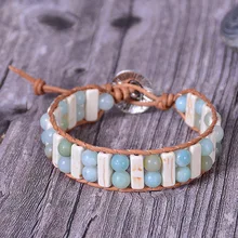 H: HYDE Boho браслет браслеты с бусинами из натурального камня два ряда ручной работы веревка обернуть браслет вечерние свадебные ювелирные изделия