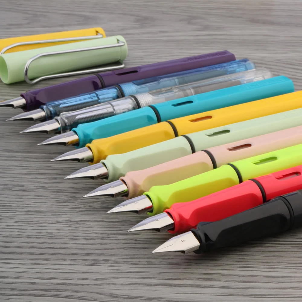 Jinhao-pluma estilográfica de moda, pluma clásica de plástico estrellado para finanzas, color macarrón Rosa EF, suministros escolares y de oficina, nueva marca de alta calidad