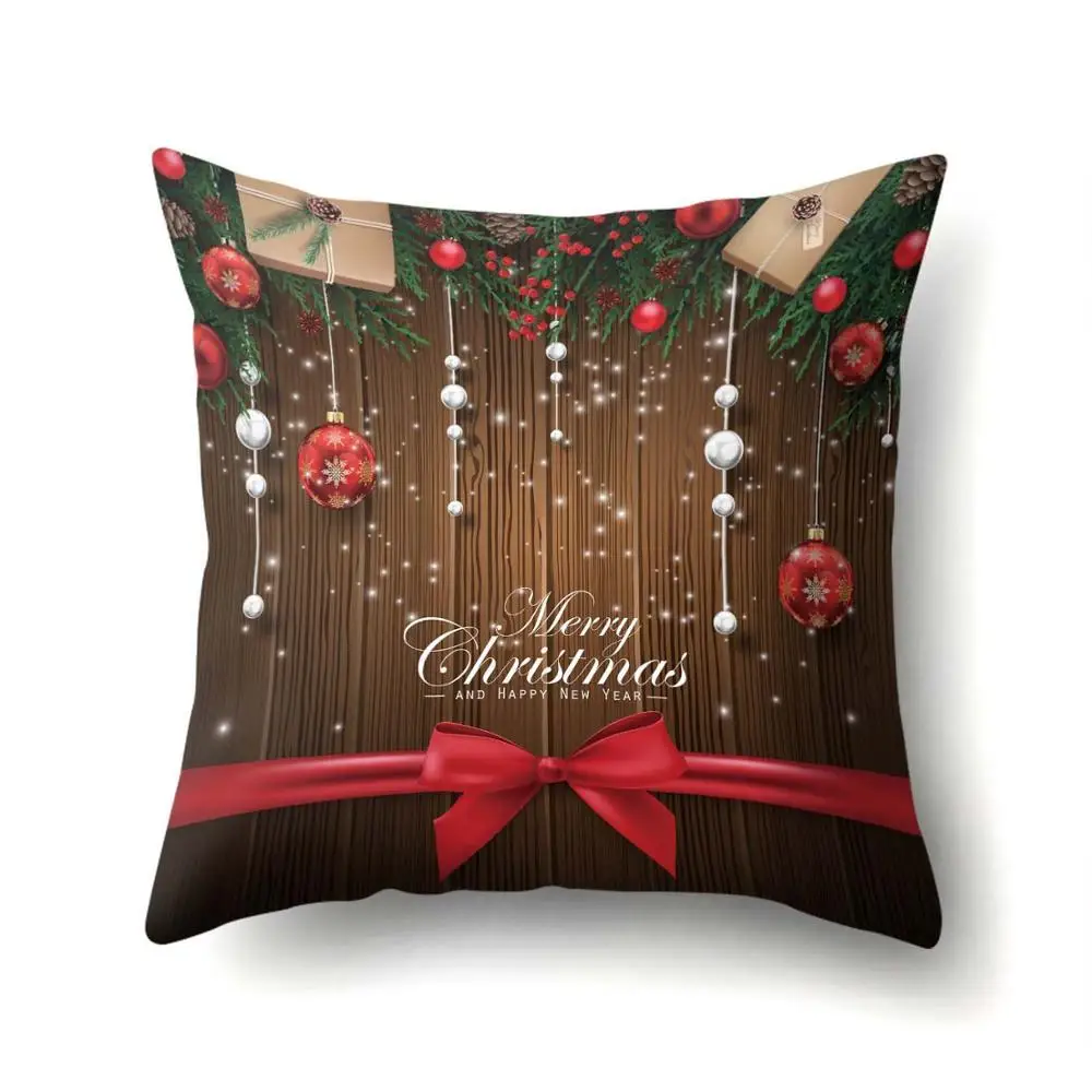 Наволочка для подушки с рождественской елкой снежинками 45*45 см, декоративные подушки, новогодний диван-кровать, домашний декор, наволочка из полиэстера 40543 - Цвет: 2BZ-40543-396