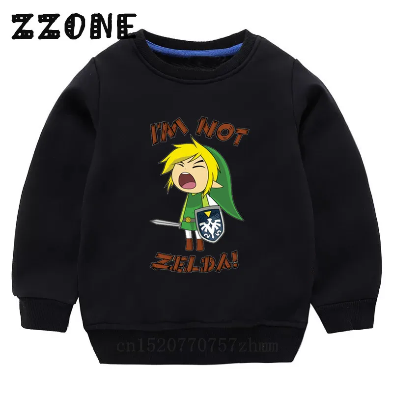 Дети легенда о Зельде Triforce Link мультфильм толстовки детские пуловеры топы для девочек и мальчиков, осенняя одежда KYT5246